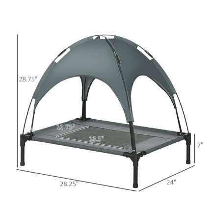 elevated dog bed with canopy