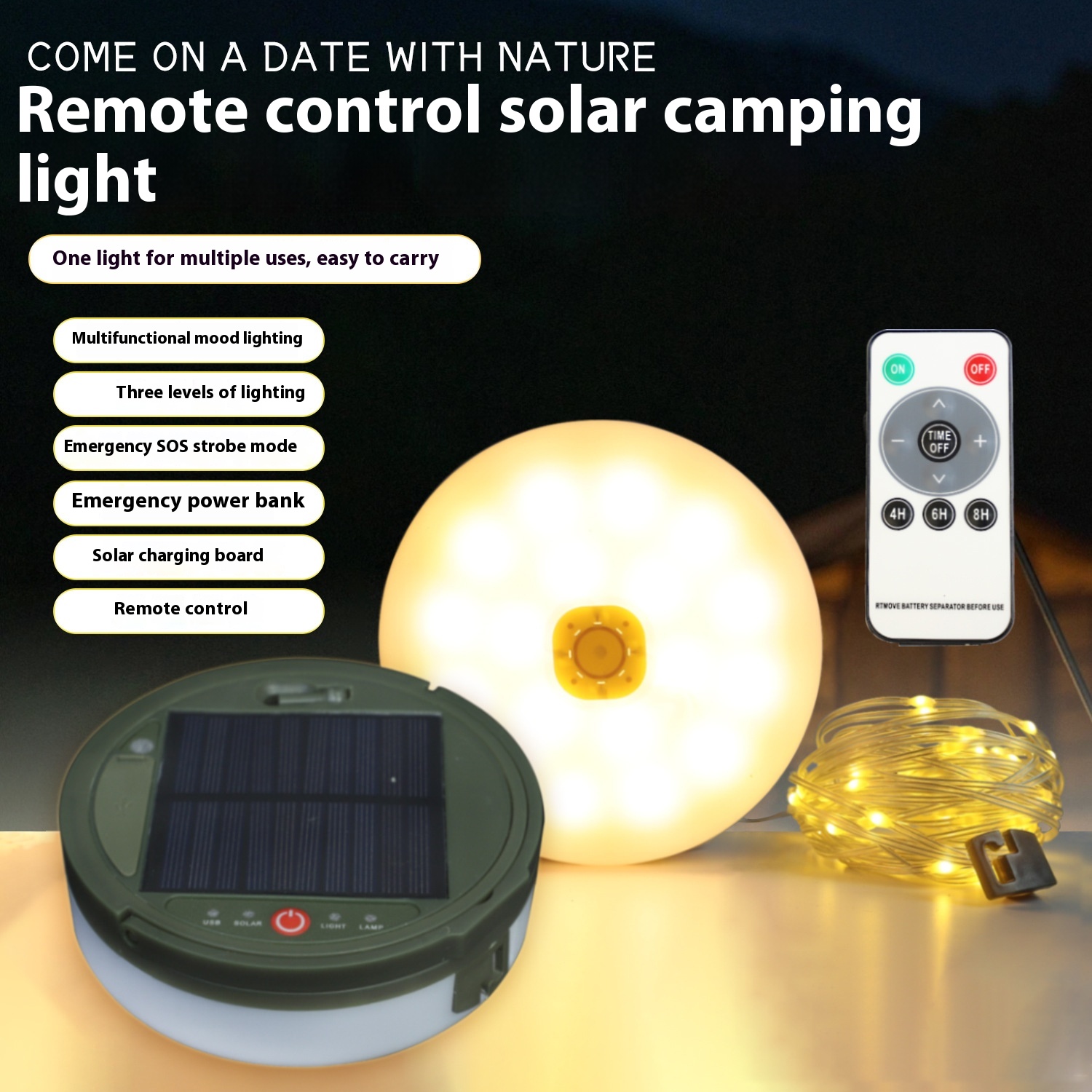 Solar camping lights: Trusted 12M LED string for 2024 solar camping lights