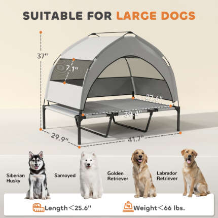 elevated dog bed with canopy