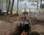 camping tripod hanging pot