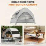 elevated dog bed with canopy