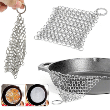 cast iron chainmail scrubber