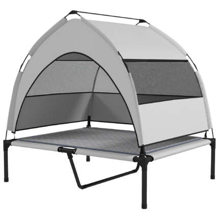 elevated dog bed with canopy