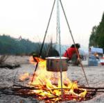 camping tripod hanging pot
