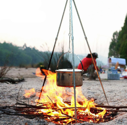 camping tripod hanging pot
