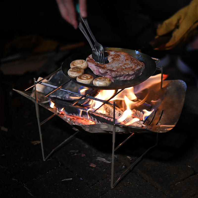 Portable Fire Pit - Rugged 2-in-1 Stainless Steel Camping Stove portable fire pit