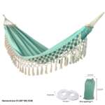 canvas hammock with wooden stick
