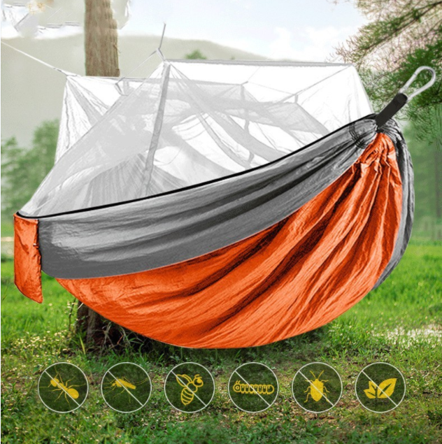 Camping Hammock with Mosquito Net - Reliable 260cm camping hammock with mosquito net
