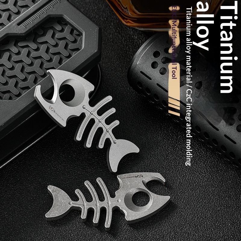 Titanium EDC Keychain: Rugged 2-in-1 Carry Tool titanium EDC keychain