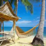 canvas hammock with wooden stick